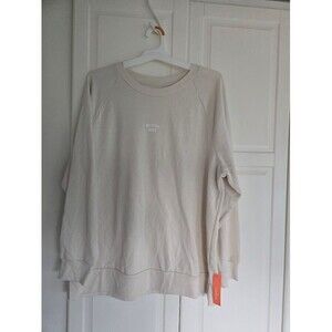 Colsie Weekend Mood  Fleece Sweatshirt -  Cream Womens XL - New